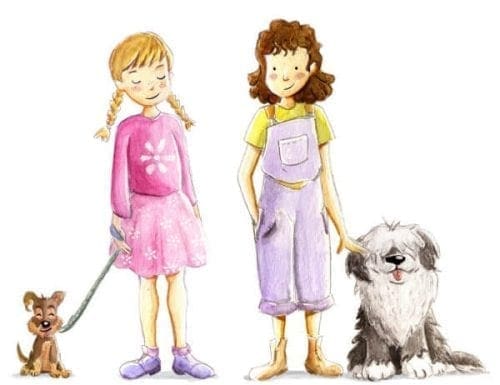 girls with dog Girls with dogs